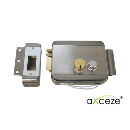 CERRADURA ELECTROMECANICA AXCEZE AX-LOCKL ORIENTACION IZQUIERDA INSTALACION SOBRE PONER APERTURA INTERNA POR BOTON FABRICADA EN 