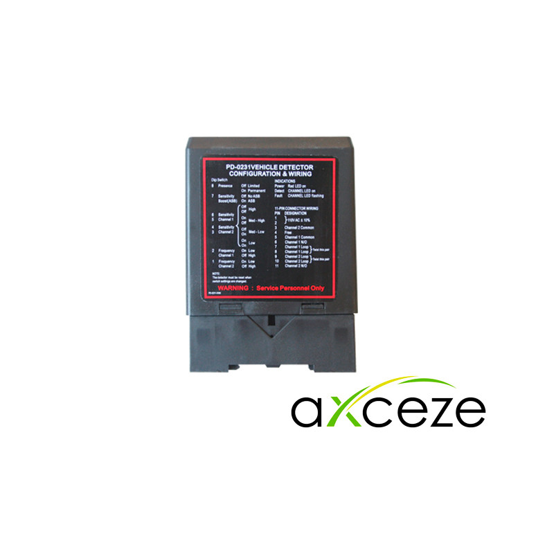 DETECTOR DE MASA AXCEZE AX-LOOP24 SENSOR DE DOBLE CANAL, CUENTA CON 2 SALIDAS DE RELEVADOR N.O. ALIMENTACION 110VCA COMPATIBLE C