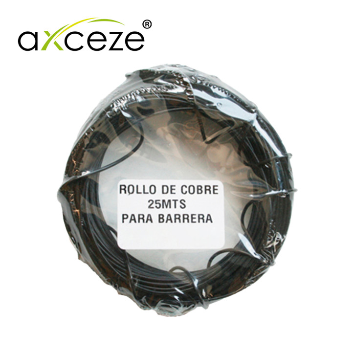 Rollo de cobre para loop de detección vehicular calibre 16 longitud 25 metros con forro AXCEZE AX-ROLLO25
