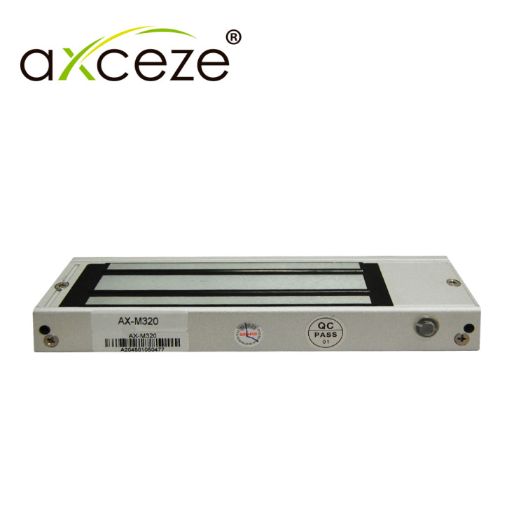 Electroimán para control de acceso Fuerza de sujeción 350 lbs 158 kg Alimentación 12 VDC 400 mA Aluminio AXCEZE AX-M320