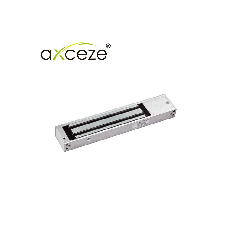 Chapa magnética Fuerza de sujeción 600lbs LED indicador de estado Alimentación 12 VDC/500 mA o 24 VDC/250 mA AXCEZE AX-M620L Chapa magnética Fuerza de sujeción 600lbs LED indicador de estado Alimentación 12 VDC/500 mA o 24 VDC/250 mA AXCEZE AX-M620L