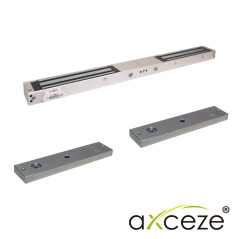 CHAPA MAGNETICA AXCEZE MODELO AX-M620X2L ELECTROIMAN DOBLE, CADA IMAN TIENE FUERZA DE 600 LIBRAS COMPATIBLE CON ACCESORIOS M620