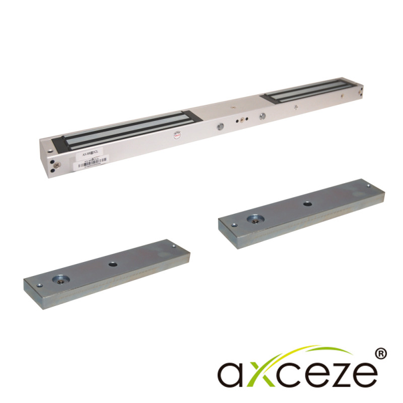 CHAPA MAGNETICA AXCEZE MODELO AX-M620X2L ELECTROIMAN DOBLE, CADA IMAN TIENE FUERZA DE 600 LIBRAS COMPATIBLE CON ACCESORIOS M620