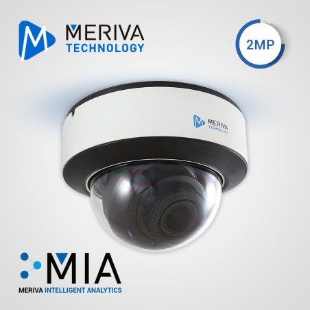 CAMARA IP DOMO MERIVA TECHNOLOGY MVD-EB200ZA / 2 MP / H.265+ / LENTE MOTORIZADO 2.8 - 12MM / 30 - 50M IR / IP67 / IK10 / METALIC
