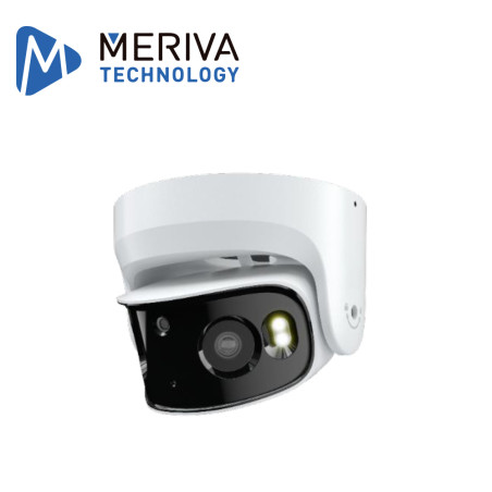 CAMARA IP PANORAMICA 180 GRADOS MERIVA TECHNOLOGY MPC-204 / 8 MP / H.265S / 2 LENTES 3.5MM / 20M IR / IP67 / IK10 / METALICA / 1