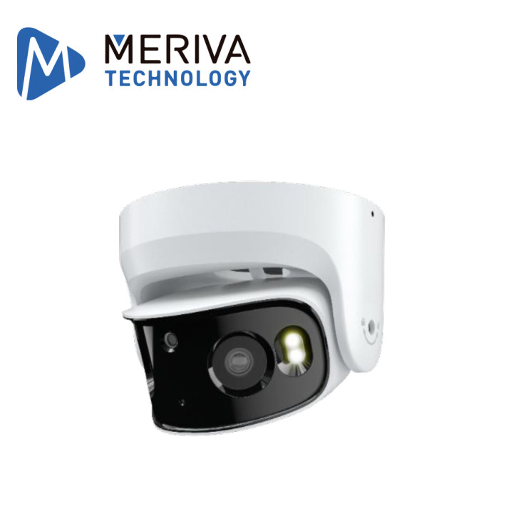 CAMARA IP PANORAMICA 180 GRADOS MERIVA TECHNOLOGY MPC-204 / 8 MP / H.265S / 2 LENTES 3.5MM / 20M IR / IP67 / IK10 / METALICA / 1