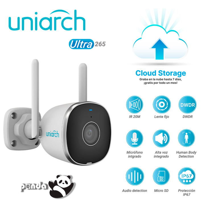 Cámara IP Bullet WiFi 2 MP FullHD Wi‑Fi 2.4 GHz UNIARCH BY UNV Uho-B2R-M2F3