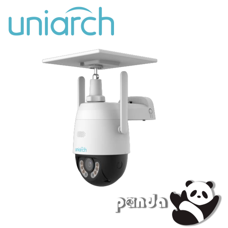 CAMARA PT SOLAR 4G UNIARCH UHO-P2G-M3F4D-LA / 3MP / LENTE-4MM / DUAL-LIGHT / IR30M / LUZ-CALIDA30M / DWDR / MICROSD512GB / ANR /