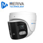 CAMARA IP TURRET PANORAMICA 180 GRADOS MERIVA TECHNOLOGY MTP-204 / 8 MP / H.265+ / 2 LENTES 2.8MM / 30M IR / 20M LUZ BLANCA / IP