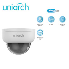 Cámara IP domo UNIARCH IPC-D122-PF28K 2 MP lente 2.8 mm