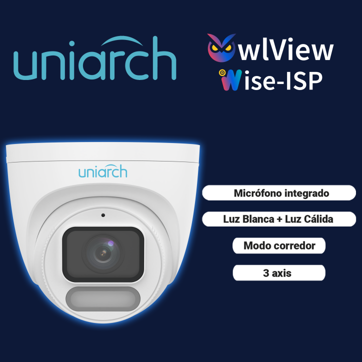 Cámara IP Turret 4MP lente 2.8 mm WDR 120 dB UNIARCH BY UNV IPC-T244-ADF28K-WP Cámara IP Turret 4MP lente 2.8 mm WDR 120 dB UNIARCH BY UNV IPC-T244-ADF28K-WP
