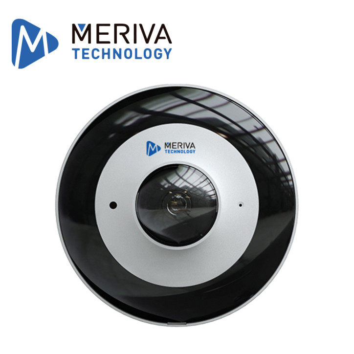 CAMARA IP FISHEYE MERIVA TECHNOLOGY MT-FE60N / 6MP / H.265+ / 1.65MM / 10 - 20M IR / IP67 / METALICA / 12 VCD / POE / SOPORTA MI