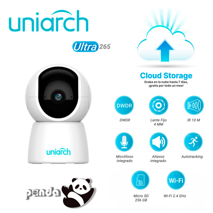 Cámara IP Mini PT para interior Mini PT 2MP Lente fijo 3.6 mm UNIARCH BY UNV Uho-S2E Cámara IP Mini PT para interior Mini PT 2MP Lente fijo 3.6 mm UNIARCH BY UNV Uho-S2E