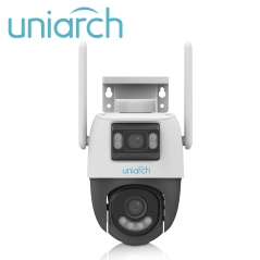 CAMARA IP PTZ DOBLE LENTE WIFI UNIARCH Uho-P2S-M33F34 / 3MP+3MP / LENTE FIJO / DWDR / IR30M / LUZ-CALIDA10M / MICROSD512GB / MIC