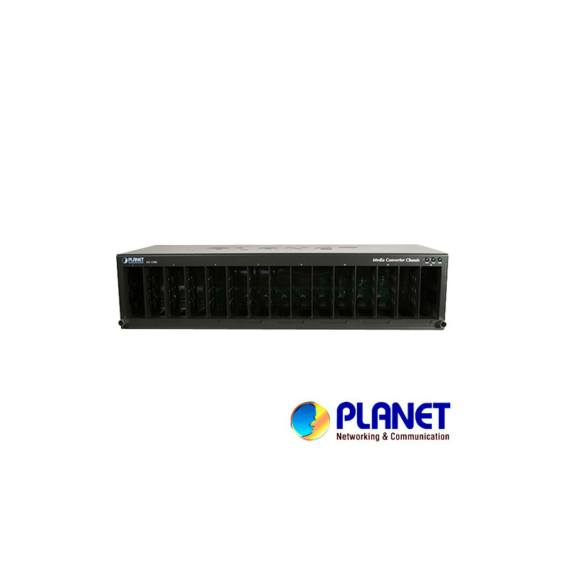 CHASIS CONVERTIDOR DE MEDIOS PLANET MC-1500 /NO ADMINISTRABLE/ SOPORTA HASTA 15 MODULOS CONVERTIDORES DE FIBRA/ MONTAJE EN RACK/