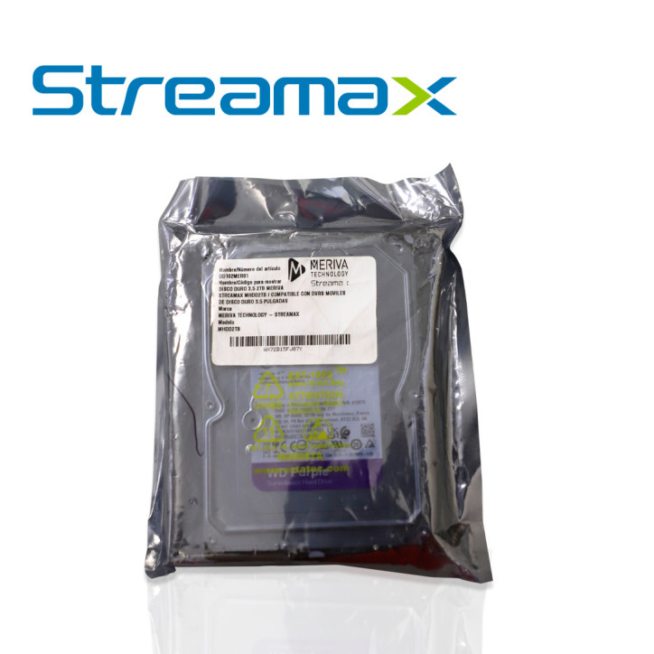 DISCO DURO 3.5 2TB MERIVA STREAMAX MHDD2TB / COMPATIBLE CON DVRS MOVILES DE DISCO DURO 3.5 PULGADAS