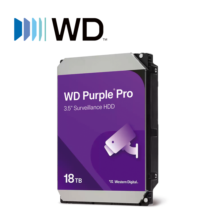 Disco Duro para videovigilancia 3.5" SATA 18 TB SATA 6 GB 7200 RPM WESTERN DIGITAL WD181PURP