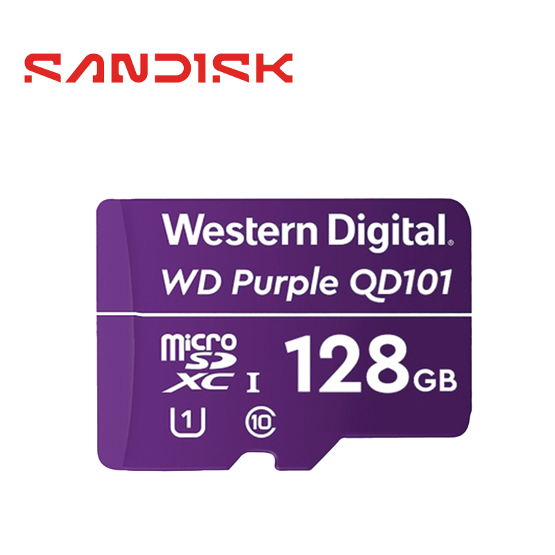 TARJETA MEMORIA MICRO SD XC WD PURPLE 128GB WDD0128G1P0C / OPTIMIZADA PARA VIDEOVIGILANCIA 24/7 / ALTA RESISTENCIA / OPERA EN TE