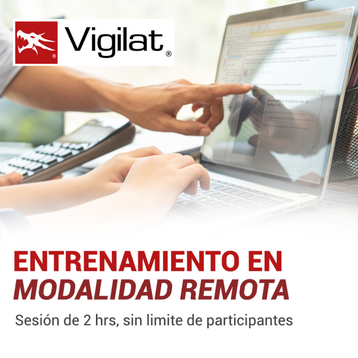 Entrenamiento remoto de software modalidad remota sesión de 2 horas sin límite de participantes VIGILAT VEBA