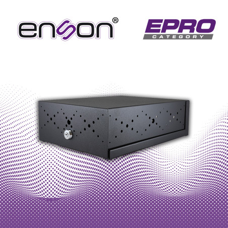 GABINETE DE SEGURIDAD ENSON LINCE13 PARA DVR MOVIL 380X270X115MM CON VENTILADOR COLOR NEGRO / COMPATIBLE CON LA SERIE MX1N Y MM1