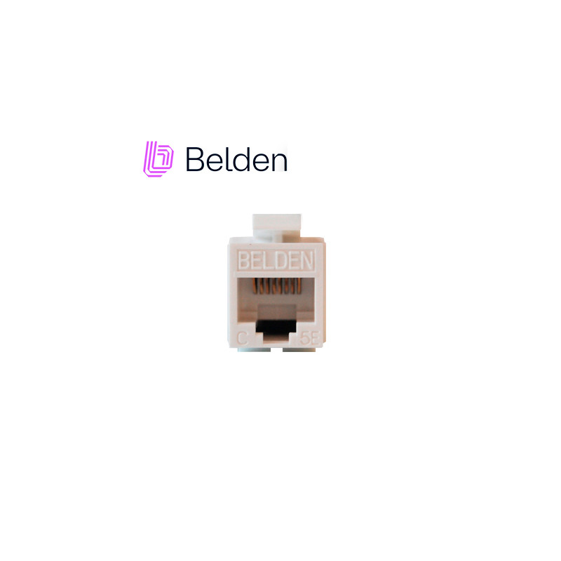 CONECTOR MODULAR JACK RJ45 CAT5E BELDEN AX101309 ESTILO KEYCONNECT BLANCO COMPATIBLE CON FACEPLATE AX102660,AX102655,AX102249 PA