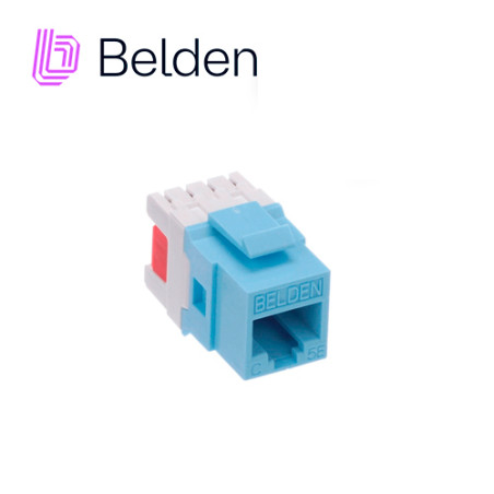 CONECTOR MODULAR JACK RJ45 CAT5E BELDEN AX101315 ESTILO KEYCONNECT AZUL CLARO COMPATIBLE CON FACEPLATE AX102660,AX102655,AX10224