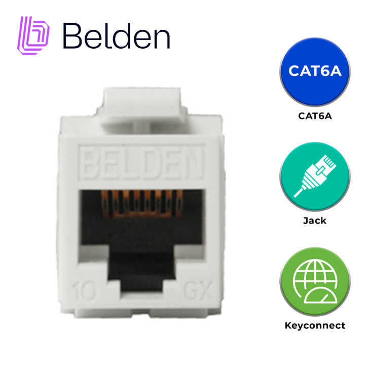 Jack modular RJ-45 categoría 6A categoría 6A KeyConnect espacio interior BELDEN AX102282