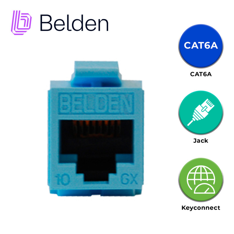 Jack modular RJ-45 categoría 6A Belden AX102288 color azul
