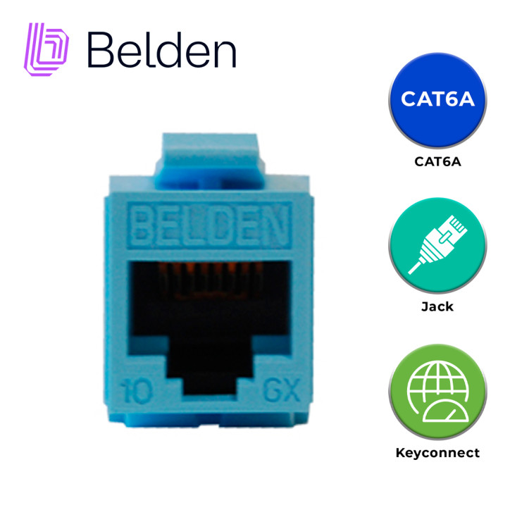 Jack modular RJ-45 categoría 6A Categoría 6A KeyConnect Espacio interior BELDEN AX102288