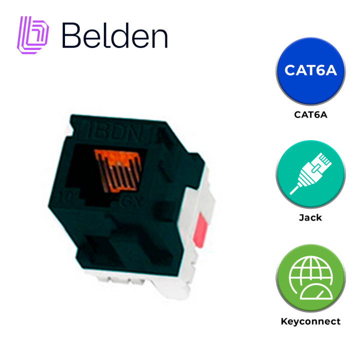 Jack modular RJ-45 CAT6A Categoría 6A KeyConnect para interior BELDEN AX102283