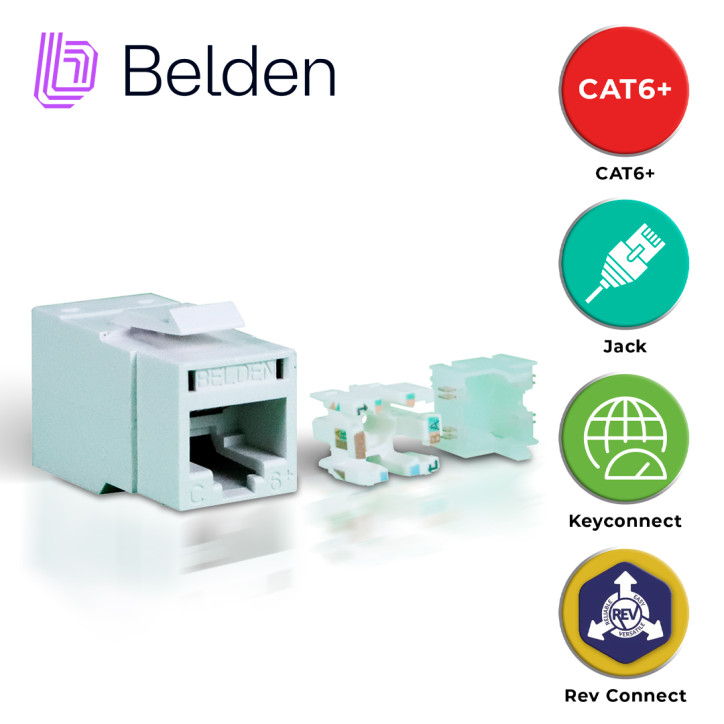 Jack modular RJ45 Categoría 6 Categoría 6 REVConnect Uso interior BELDEN RV6MJKUEW-S1