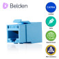 CONECTOR MODULAR JACK RJ45 CAT6A BELDEN RVAMJKUTB-S1 / REVCONNECT / INTERIOR / AZUL CLARO / PIEZA