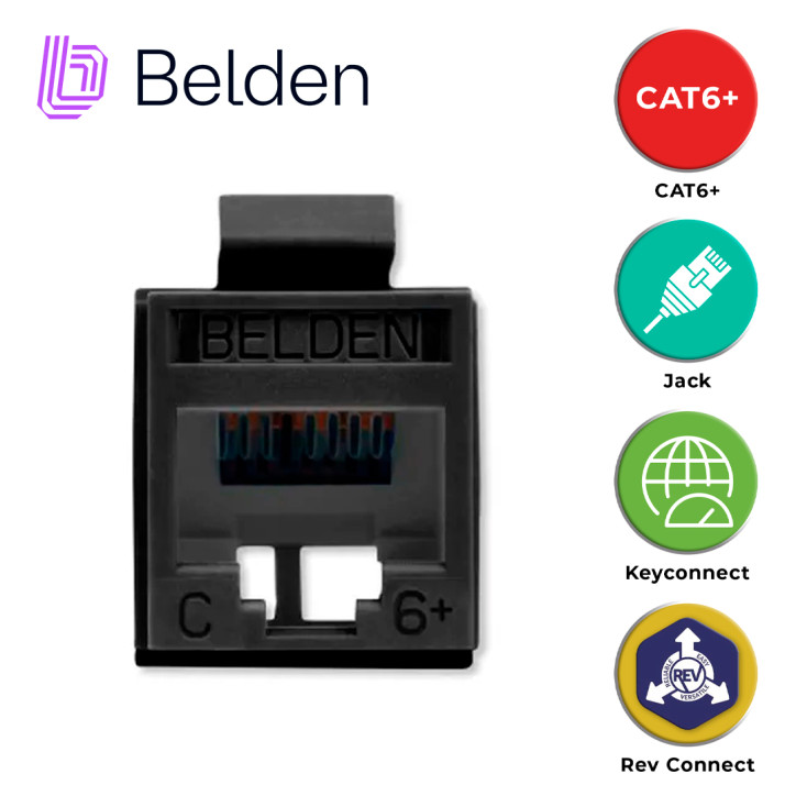Jack modular REVConnect CAT6 UTP CAT6 UTP T568A / B KeyConnect BELDEN RV6MJKUBK-S1
