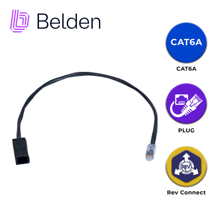 Plug RJ45 REVConnect CAT6A 23 AWG sólido 4 pares BELDEN RVAFFPUBK18-S1 Plug RJ45 REVConnect CAT6A 23 AWG sólido 4 pares BELDEN RVAFFPUBK18-S1