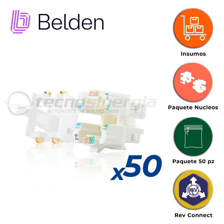 Núcleos de repuesto REVConnect paquete 50 Interior Paquete 50 piezas AWG 23 a 24 BELDEN RVUCOEW-B50 Núcleos de repuesto REVConnect paquete 50 Interior Paquete 50 piezas AWG 23 a 24 BELDEN RVUCOEW-B50