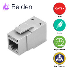 CONECTOR MODULAR JACK CAT6+ RJ45 BELDEN RV6MJKUGY-S1 / REVCONNECT / INTERIOR / GRIS / PIEZA
