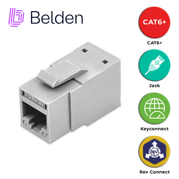 Conector modular RJ45 Cat6 Categoría 6 REVConnect Uso interior BELDEN RV6MJKUGY-S1 Conector modular RJ45 Cat6 Categoría 6 REVConnect Uso interior BELDEN RV6MJKUGY-S1