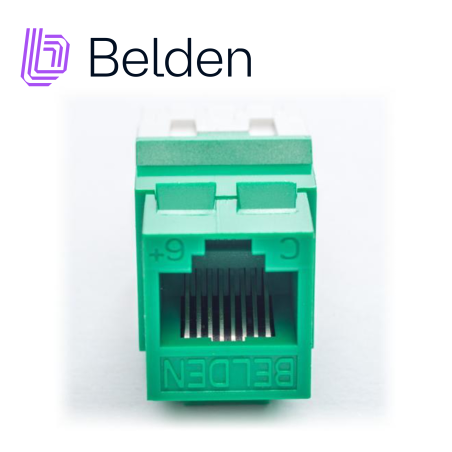 CONECTOR MODULAR JACK CAT6+ RJ45 BELDEN AX104192 / KEYCONNECT / INTERIOR / VERDE / PIEZA