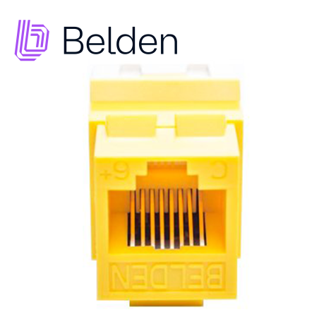 CONECTOR MODULAR JACK CAT6+ RJ45 BELDEN AX104191 / KEYCONNECT / INTERIOR / AMARILLO / PIEZA