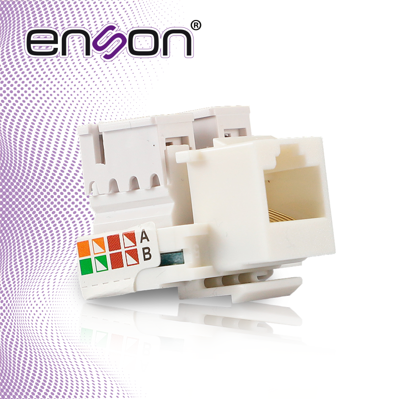 Conector Jack RJ45 CAT6 ENS-JC6WH blanco con cubrepolvo