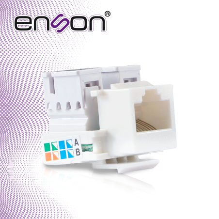 Jack RJ-45 Categoria 5E a 90 grados ENSON ENS-JC5WH color blanco