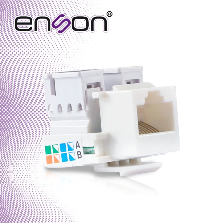 Jack RJ-45 Categoria 5E Categoria 5E a 90° color blanco ENSON ENS-JC5WH BLANCO
