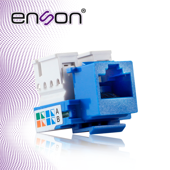 Conector jack RJ-45 Cat5E 90° CAT5E a 90° color azul ENSON ENS-JC5BL AZUL
