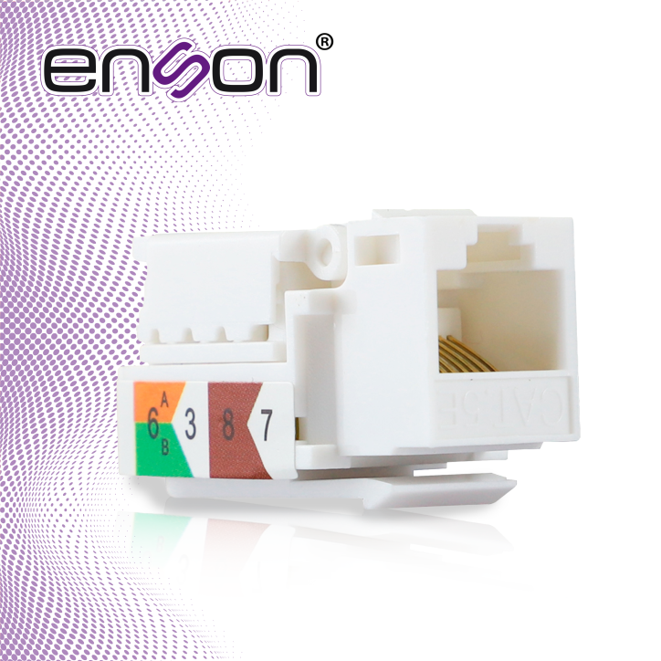 Conector jack RJ45 Cat5E ángulo 90 grados Categoría 5E Ángulo 90 grados Sin ponchadora ENSON ENS-JTL5EWH BLANCO Conector jack RJ45 Cat5E ángulo 90 grados Categoría 5E Ángulo 90 grados Sin ponchadora ENSON ENS-JTL5EWH BLANCO