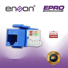 CONECTOR MODULAR JACK RJ45 ENSON EPRO-TLJACK5E-BL SERIE PRO TERMINADO SIN PINZAS, POSICION VERTICAL CAT5E COLOR AZUL COMPATIBLE 