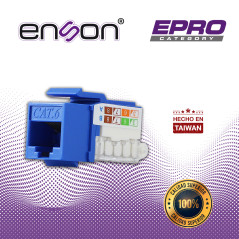 CONECTOR MODULAR JACK RJ45 ENSON EPRO-TLJACK6-BL SERIE PRO TERMINADO SIN PINZAS, POSICION VERTICAL CAT6 COLOR AZUL COMPATIBLE CO