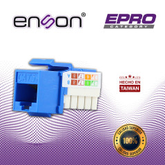 CONECTOR MODULAR JACK RJ45 ENSON EPRO-JACK5E-BL SERIE PRO, POSICION VERTICAL CAT5E COLOR AZUL COMPATIBLE CON PLACAS ENSON EPRO-F
