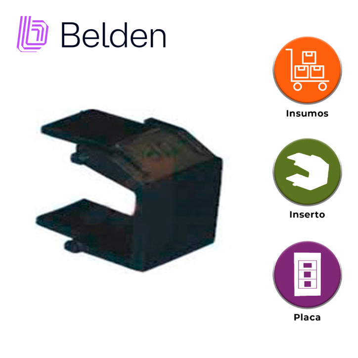 Inserto tapa ciega tapa ciega color negro compatible con placas y patch panels BELDEN AX102263