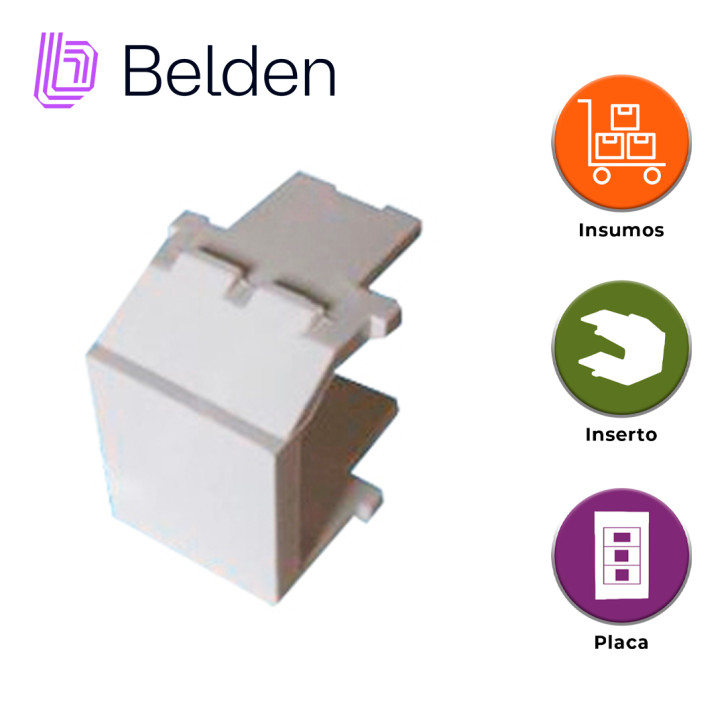 Inserto tapa ciega tapa ciega color blanco compatible con placas y patch panel BELDEN AX102262
