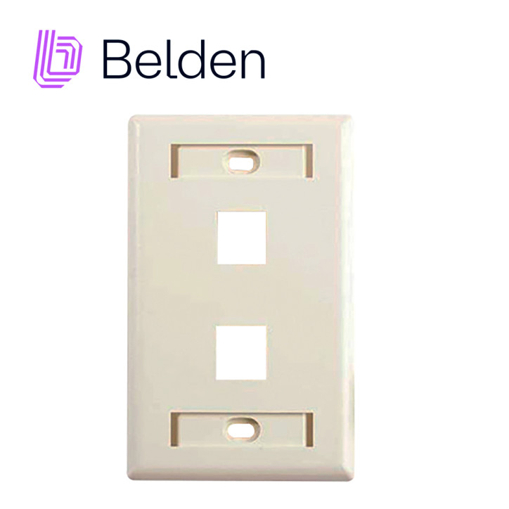 Placa de pared 2 puertos KeyConnect 2 puertos KeyConnect Almendra BELDEN AX103923 Placa de pared 2 puertos KeyConnect 2 puertos KeyConnect Almendra BELDEN AX103923